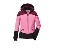 killtec Ragazze Giacca da sci impermeabile/giacca funzionale con cappuccio e ghetta antineve KSW 151 GRLS SKI JCKT, light neon pink, 140, 41187-000