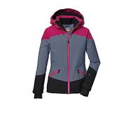 killtec Ragazze Giacca da sci impermeabile/giacca funzionale con cappuccio e ghetta antineve KSW 151 GRLS SKI JCKT, blue grey, 140, 41187-000