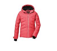 killtec Ragazze Giacca trapuntata/giacca da sci con cappuccio e ghetta antineve KSW 116 GRLS SKI QLTD JCKT, coral pink, 140, 39652-000