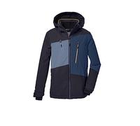 killtec Ragazzi Giacca da sci/giacca funzionale con cappuccio staccabile e ghetta antineve, impermeabile KSW 174 BYS SKI JCKT, black blue, 140, 39896-000
