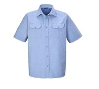 killtec Uomo Camicia Funzionale/Camicia a Maniche Corte/Camicia Outdoor Kos 47 MN Wvn Shrt, Hell stahlblau, 3XL, 42843-000