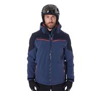 killtec Uomo Giacca da sci/giacca funzionale con cappuccio con zip, paraneve e ventilazione sotto le ascelle KSW 51 MN SKI JCKT, nachtblau, XXL, 43442-000