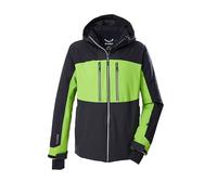 killtec Uomo Giacca da sci/giacca funzionale con cappuccio e paraneve con chiusura a cerniera KSW 465 MN SKI JCKT, anthrazit/schwarz/apfel/apfel, M, 43450-000