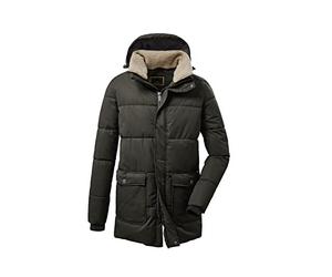 Killtec Uomo Parka casual funzionale in look piumino con cappuccio staccabile con zip e colletto in pile Sherpa staccabile con zip GW 46 MN QLTD PRK, Verde antracite, 3XL, 37575-000