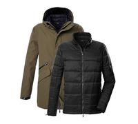 killtec Uomo Parka funzionale 3 in 1 con cappuccio e giacca trapuntata con cerniera KOW 94 MN PRK, mud, L, 43332-000