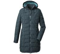 Killtec Womens Parka in Look Piumino con Cappuccio Staccabile con Zip - Skane Wmn Quilted PRK, Blu Scuro-Verde, 48, 35618-000