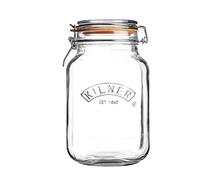 Kilner 0025.513 Barattolo per conserve, marmellate, con base quadrata e tappo meccanico a clip, capacità: 2 litri