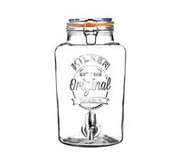 Kilner 5 litro Clip Top Tondo in Vetro distributore di Bevande in Confezione Regalo, Trasparente