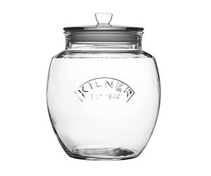 Kilner Barattolo rotondo universale in vetro con tappo a pressione da 4 litri, trasparente