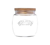 Kilner Barattolo universale con coperchio in legno, 0,85 litri, contenitore per alimenti in vetro con guarnizioni in silicone, per alimenti secchi come cereali, pasta e cereali