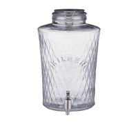 KILNER Diamond - Distributore di bevande con rubinetto, 8 litri, 27,5 x 22,5 x 35,5 cm, tappo ad archetto e rubinetto gastronomico in acciaio inox, dispenser di bevande di alta qualità, a prova di