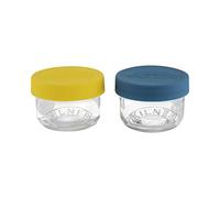 Kilner Set di 2 vasi in vetro per snack e conserve, 125 ml, con coperchio in silicone push top
