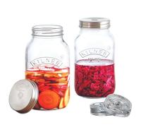 Kilner Set di fermentazione / 2 barattoli da 1 litro con coperchio di fermentazione/facile conservazione di verdure/fermentazione Starter Set/Conservare verdure come crauti e kimchi/Barattolo