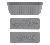 Kilner Set di stampi in silicone per burro, stampo per burro con 2 piatti intercambiabili, design fattoria e testo del burro, riutilizzabile e lavabile in lavastoviglie
