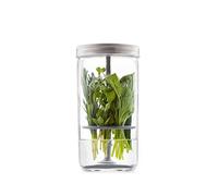 Kilner Set per conservare le erbe aromatiche, mantiene le erbe fresche fino a 3 settimane, barattolo da 1 l a bocca larga con coperchio in acciaio inossidabile e sollevatore in silicone, facile da