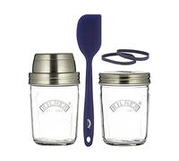 Kilner Set per pasta madre con 2 barattoli di vetro, coperchio dosatore, spatola e ricettario perfetto per pane fatto in casa, pancake, pizza e naan