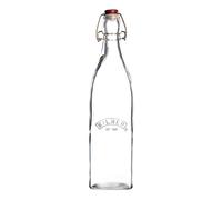 Kilner Square clip Top Bottle, chiusura ermetica per conservare e conservare liquidi, riutilizzabile e lavabile in lavastoviglie, 34 once fluide