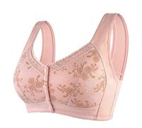 Kilo Efficace Donna Pizzo Front Buckle Prints Intimo Senza Gilet Pizzo Plus Size Reggiseno Intimo Fitness Top Donna, Colore: rosa., 50