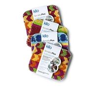 Kilo Scrubby Plus-Scourer AntiGraffio con Panno per la Pulizia Delicato, Multiuso, Set da 4, Multicolore, 17x14cm Set of 4