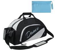 Kilofly, borsone da ragazza, per danza, sport, palestra, viaggio, con pratica pochette inclusa, AWP372SIL, Argento