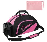 Kilofly, borsone da ragazza, per danza, sport, palestra, viaggio, con pratica pochette inclusa, Red (Rosso) - AWP372RED