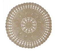 kilofly Centrino da tavolo in pizzo di cotone lavorato a mano all'uncinetto, a forma di ninfea, marrone, 55,9 cm