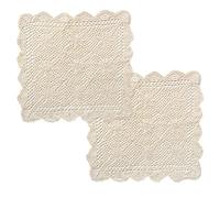 kilofly - Centrino in cotone, realizzata a mano all'uncinetto, forma quadrata, Cotone, Beige, 19"