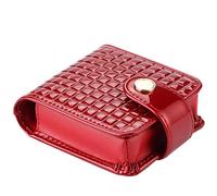 kilofly Custodia per rossetti, in vera pelle, con scatola regalo, Rosso scuro, Taglia unica, moderno