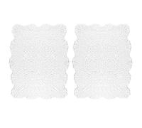 Kilofly Handmade crochet Cotton Lace centrini Value Pack [set di 2] White