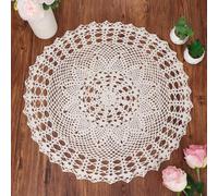 Kilofly Handmade crochet Cotton Lace Table sofa centrini, ninfea, 55,9 cm, Cotone, Beige, 56 cm