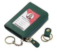 kilofly Porta carte di credito in vera pelle + portachiavi organizer per cavi