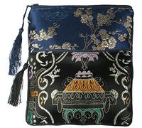 Kilofly - Sacchetto per gioielli con chiusura a cerniera, in broccato di seta cinese, confezione da 2