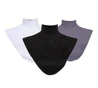 kilofly Set di 3 Pezzi da Donna a Collo Alto Finto con Colletto a Dickey, Set 3 A, 45