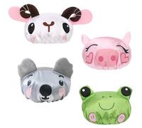 kilofly Set di 4 cappellini da bagno impermeabili e riutilizzabili per bambini, divertenti cartoni animati