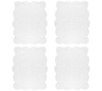 kilofly Set di 4 centrini in cotone lavorato a mano all'uncinetto, colore: bianco