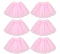 Kilofly - Set di 6 tutù da balletto per bambine e ragazze, per feste di compleanno e principesse Rosa 6 pezzi. Taglia Unica