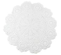 kilofly - Set di centrini merlettati rotondi, fatti a mano. Ideali come tovagliette, formato convenienza da 4 - Lotus bianco