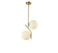 KiLoom Lampadario da comodino nordico caldo per camera da letto Ristorante artistico Area ricreativa Bar Lampadario decorativo bianco a doppia testa