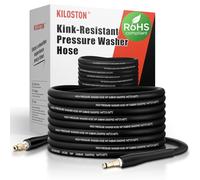 KiloSton Tubo Alta Pressione 10M Anti-Piega - 248Bar / 3600 PSI, Tubo di Ricambio Super Flessibile per Karcher K2 K3 K4 K5 K6 K7, Uso Tutto l’Anno, Nero