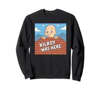 Kilroy Era Qui Disegno a Colori Felpa