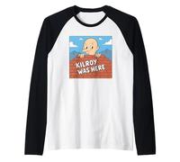 Kilroy Era Qui Disegno a Colori Maglia con Maniche Raglan