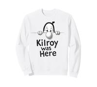 Kilroy Era Qui Disegno di Schizzo Felpa