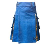Kilt Ibrido Scozzese Blu Cielo Da Uomo Moda Moderna Kilt Taglia 28-62