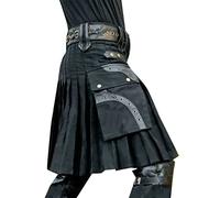 Kilt Irlandese Uomo, Kilt Scozzese Donna Lungo, Kilt Scotland Pieghe Gonna A Vita Alta Taglie Forti Maschio Tradizionale Fibbia Tinta Unita Con Tasche Punk Rock Casual Irlandese