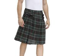 Kilt scozzese da uomo a quadri, classica gonna scozzese Highland, abito da festa medievale, gonna gotica, vintage, steampunk karorock, costume da Carnevale, lunghezza al ginocchio, gonna a pieghe con
