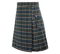 Kilt scozzese uomo gonne Mi lunghe alla moda e casual a quadretti, sottoveste Oktoberfest taglio sottile e confortevole, gonne irlandesi classiche e larghe a vita alta per Halloween, Esercito verde 2