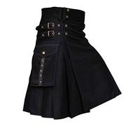 Kilt Scozzese Uomo Gotico Cargo Gonna a Pieghe da Uomo Gonna Vintage Medievale Tradizionale Scozzese Irlandese Kilt