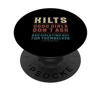 Kilt tradizionali scozzesi divertenti Le brave ragazze non chiedono agli uomini PopSockets PopGrip Adesivo