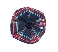 Kilts Boutique Black Stewart Tartan Tam O'Shanter, cappello tradizionale scozzese Highland con pom, lana acrilica