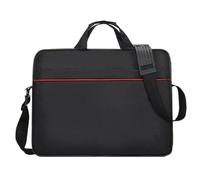 Kilts Boutique Borsa a tracolla professionale per computer portatile da 15,6-16 pollici, nera impermeabile, con accento rosso, borsa portadocumenti con tracolla regolabile, borsa per ufficio e viaggio